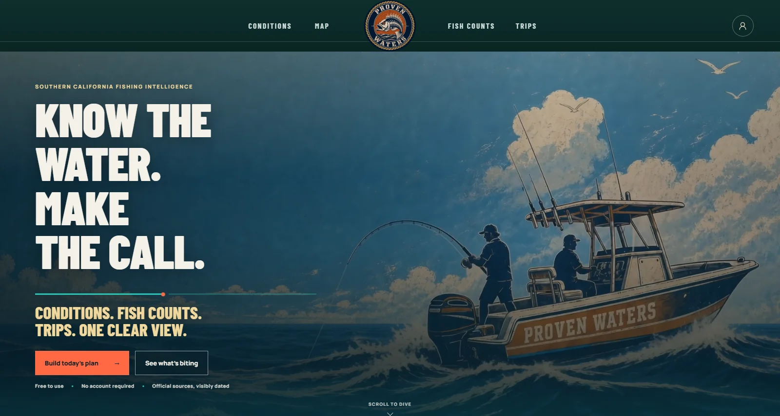Desktop view of the live Proven Waters homepage