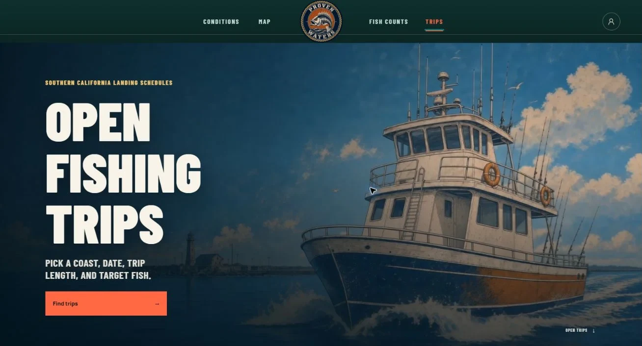 Proven Waters available fishing trips experience